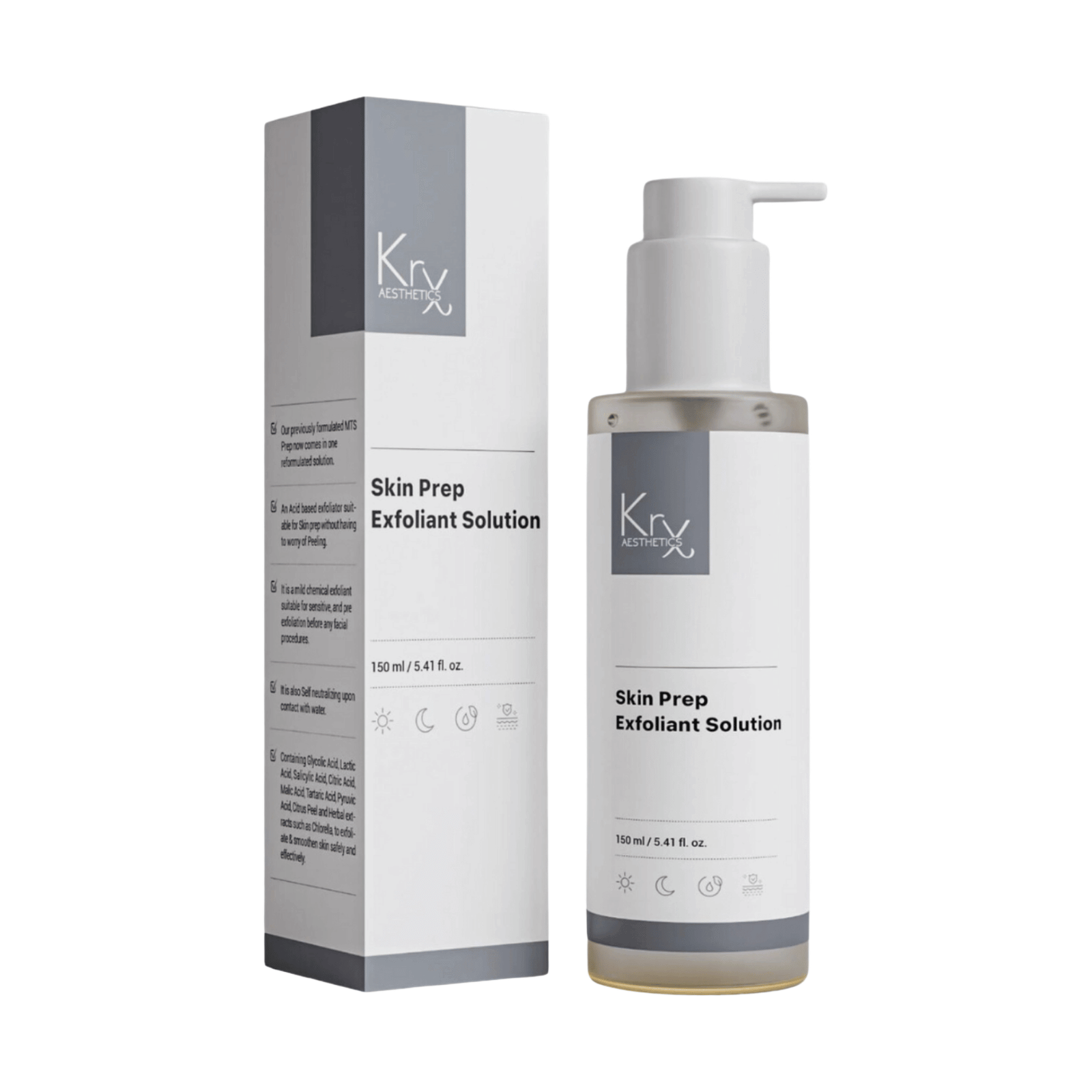 KRX Aesthetics Skin Prep Exfoliant Solution, 150 ml