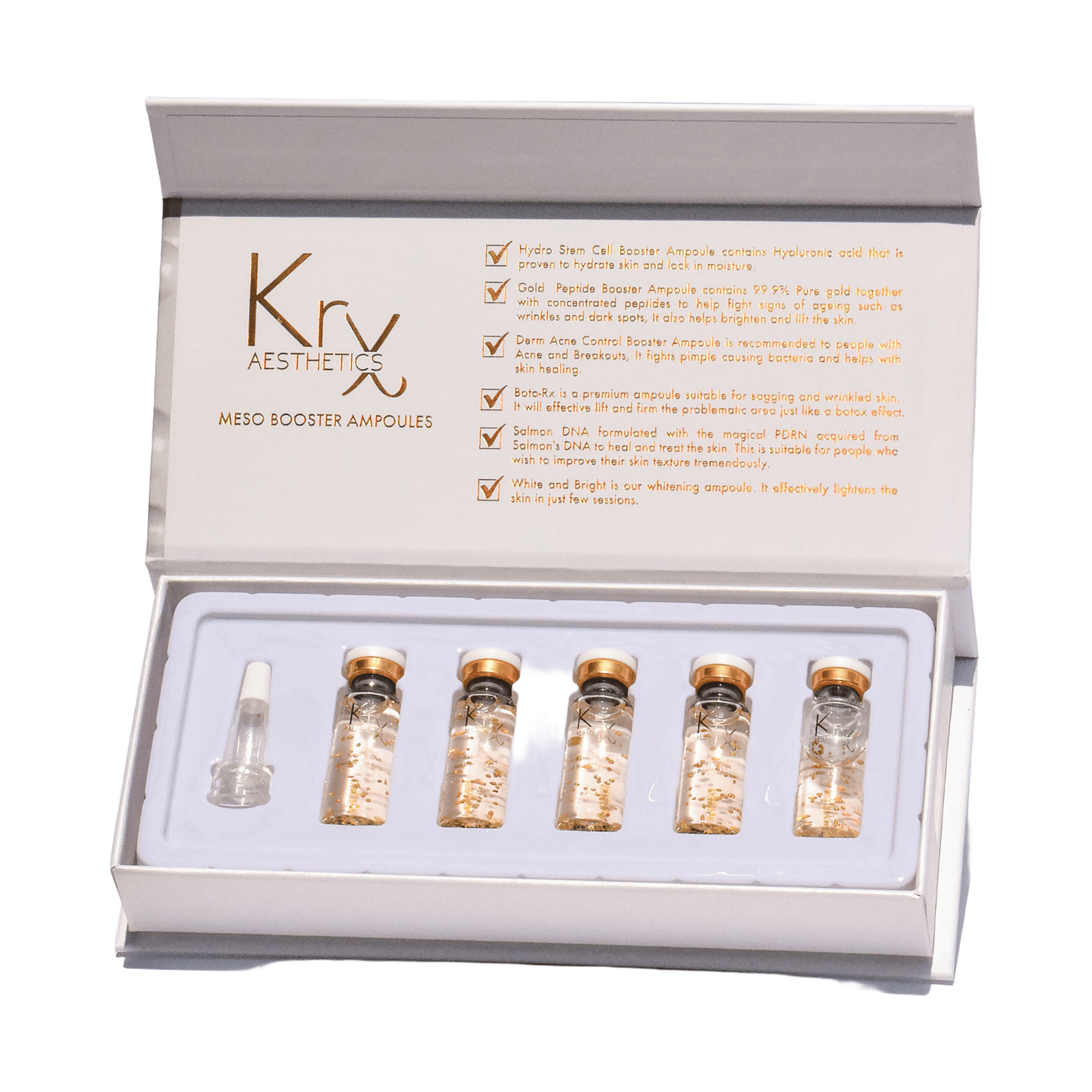 KRX Aesthetics Gold Peptide Meso Booster Ampoule, 5 ml x 5