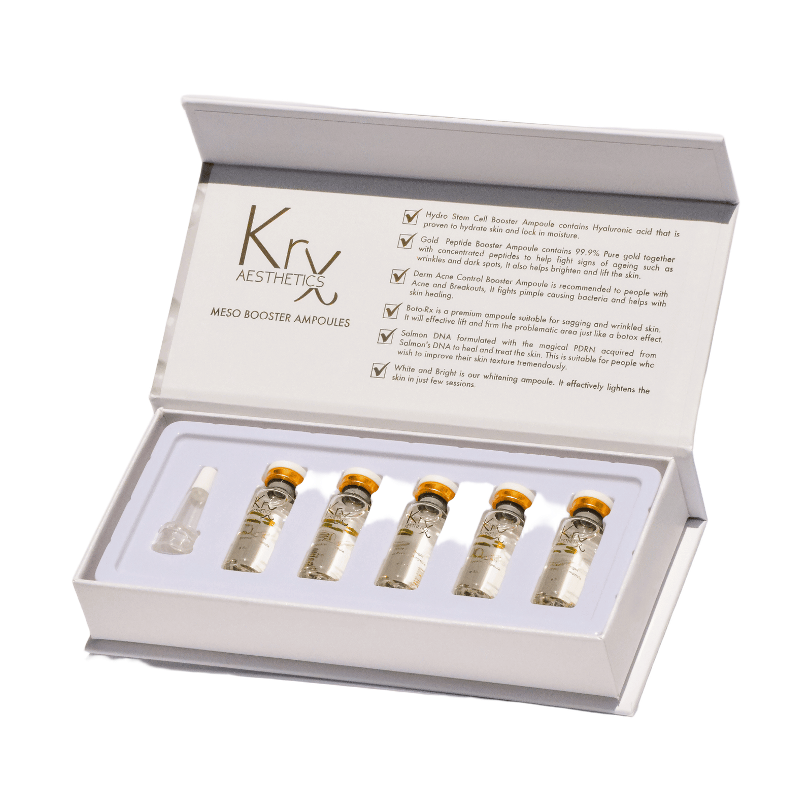KRX Aesthetics White and Bright Meso Booster Ampoule, 5 ml x 5