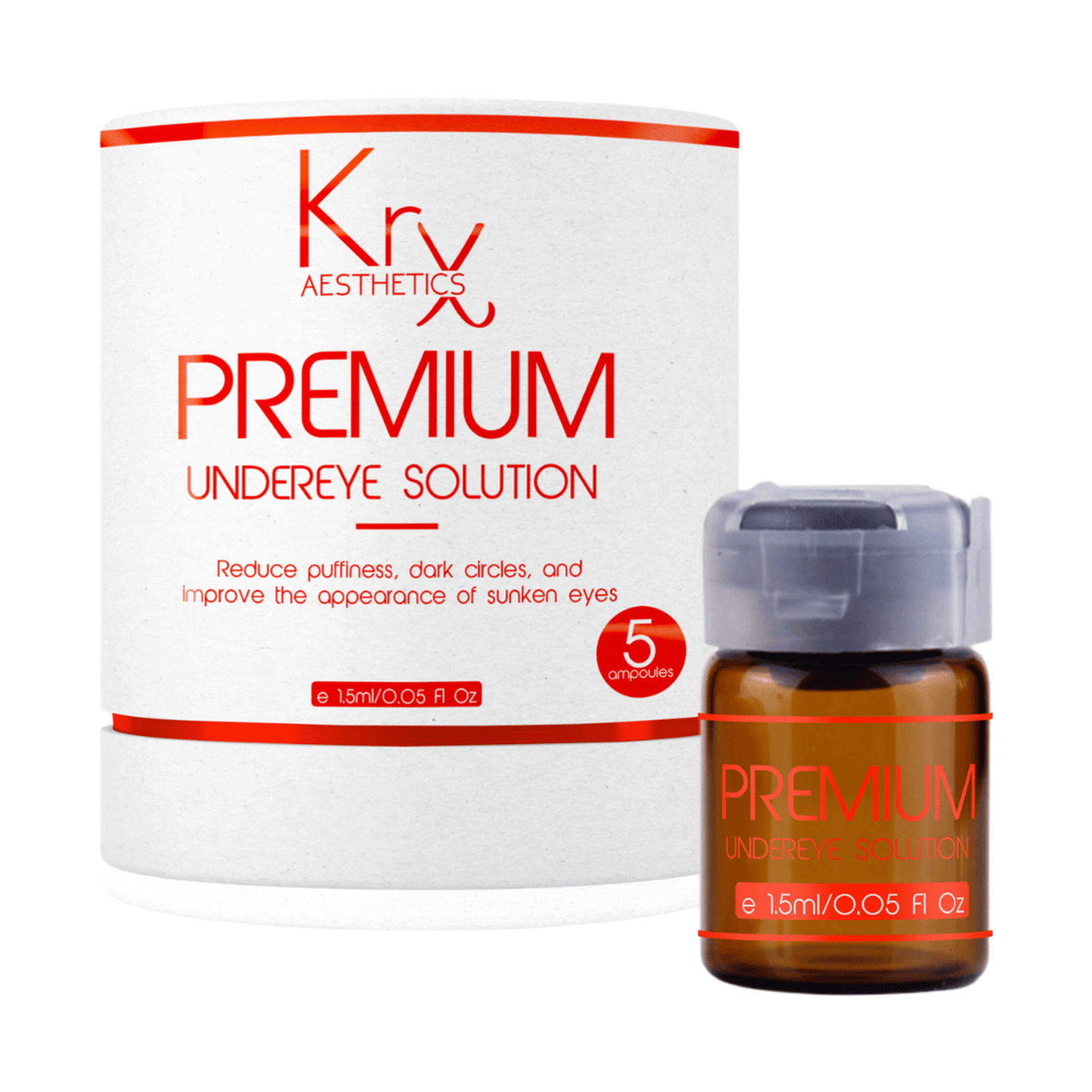 KRX Aesthetics Premium Undereye Solution, 1.5 ml x 5