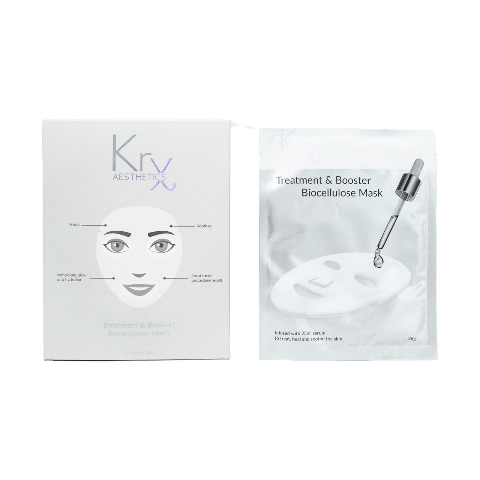 KRX Aesthetics Treatment and Booster Biocellulose Mask, 10 sheets